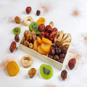 Dried organic fruits assortment.